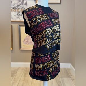 New! QUEEN OF SPARKLES Black Red & Gold Football Game Day Set – RARE!